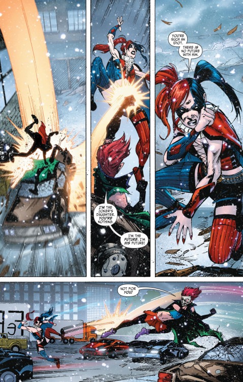 panels-of-interest: Harley Quinn vs. Joker’s Daughter.[from New Suicide Squad (2014) #3]