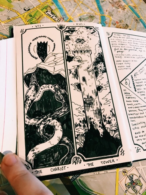 recumbentibuss:Working on my grimoire in a cafe always makes me feel better! This is an earlier page