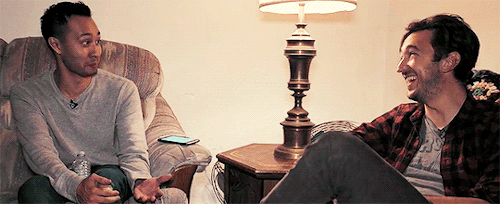 buzzfeedunsolvedgifs:  ryan making shane laugh ↳ requested by anonymous