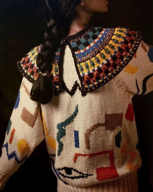 pressworksonpaperblog:“egyptian sweater”, from “stitches in time”, 1986.