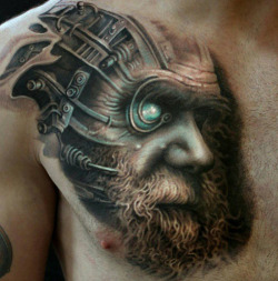 tattooideas123:  Charles Darwin & Cyborg