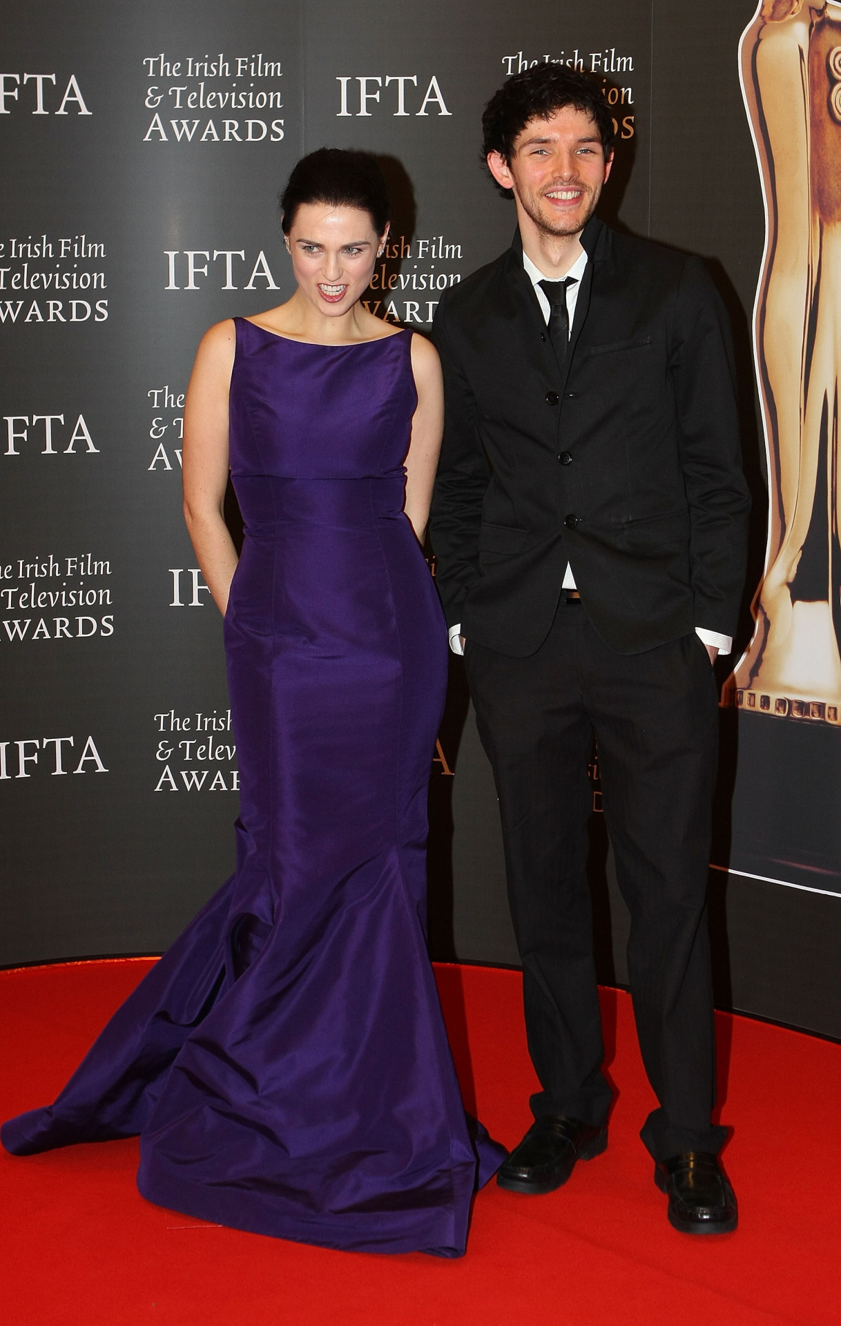 Katie McGrath and Colin arrive at the Irish... Colin info