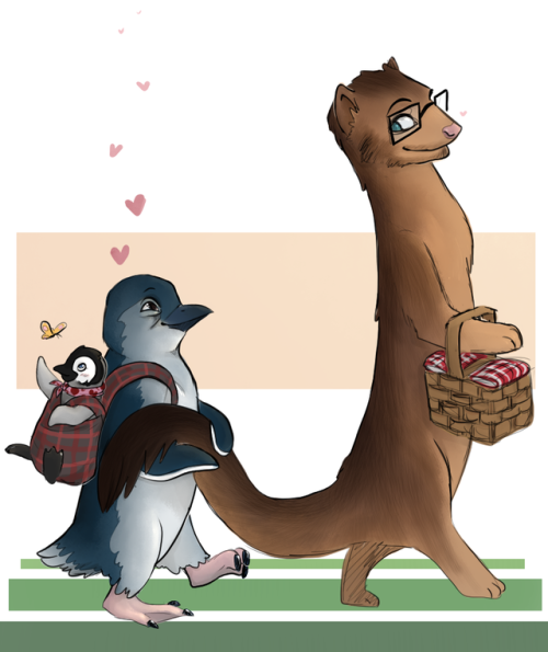 byjove-cannibalcove:  Fanart of Hannipenguin and Will Mongoose (and abbypenguin!) for @byk23! The cannimal sanctuary makes me smile so much, i really love it <3  :D