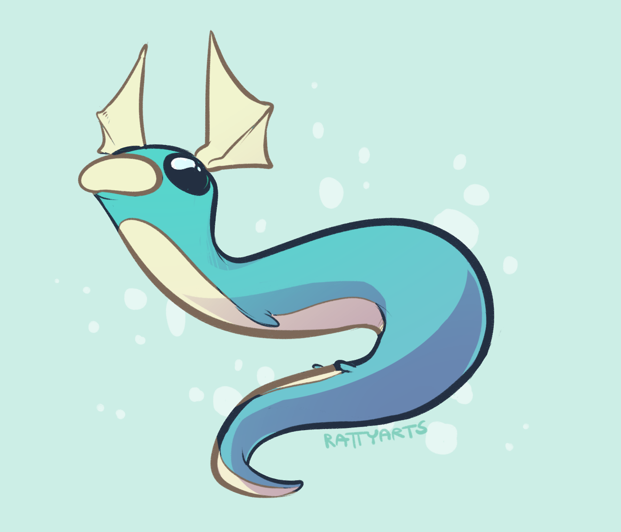 rattyarts:  Dratini to get back into the swing of things! Considering doing easy