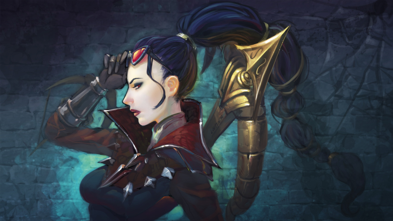 Vayne - League of Legends
You can download a 1920x1080 px wallpaper here :)