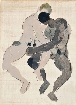 androphilia:  Men embracing; Men wrestling