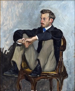drcucul:Portrait of Renoir, 1867, by Bazille.