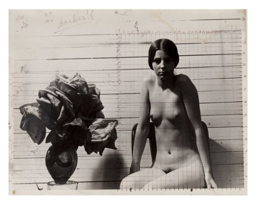  Jerry Ott ph. - Study for painting, ca. 1970, Gelatin silver print, ink  paint 