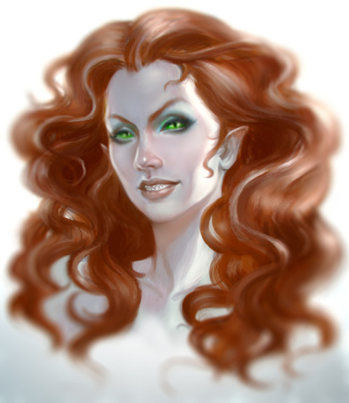 pxelslayer:I`ve been binge listening “The Dresden files” series lately and I just had to sketch *something*. So, here`s everyones favourite psycho bitch fairy godmother, Leanan Sidhe AKA Lea. <3