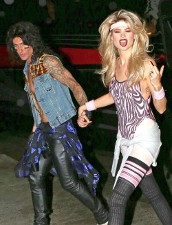 thesuperangels:  Adam Levine and Behati Prinsloo going to a Halloween party in Sherman Oaks, California. 