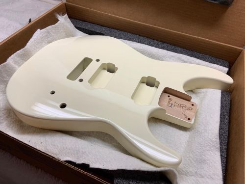 Warmoth body we painted for a customer in vintage white. This is our own custom mix of what we consi