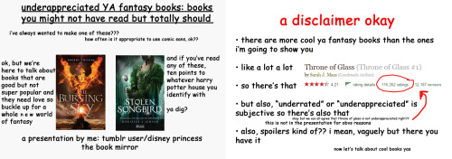 courtneysreadingservice:Underappreciated YA fantasy