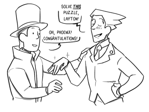 saltysalmonella:I forgot how much I liked both Ace Attorney and Professor Layton, I’m finally gettin