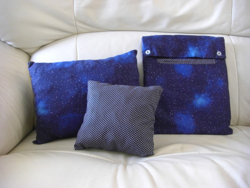 iPad cover and mini-pillows i made in the sewing lab