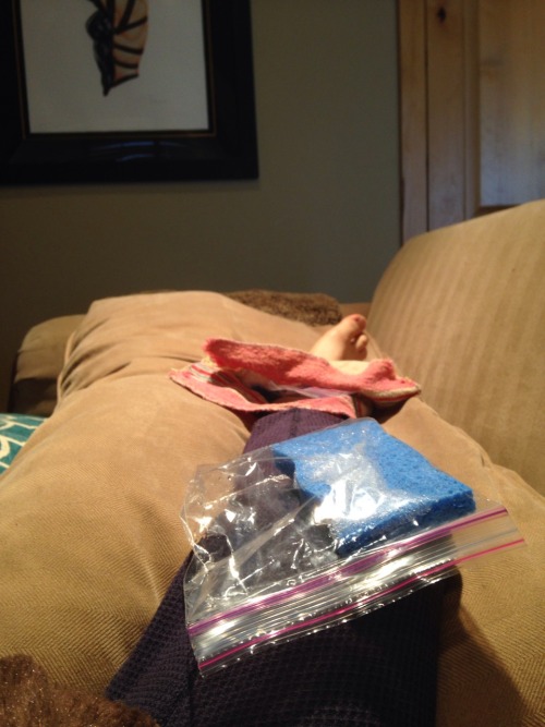 First day back snowboarding. Yep…those are ice packs. Yaaayyyy…. Hopefully nothing is 