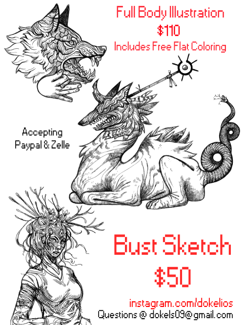 dokelsss: Commissions are Open! Shoot me an email or tumblr message if interested!