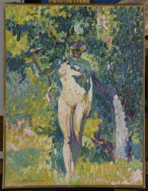 amare-habeo:Henri-Edmond Cross (1856-1910) Nude in the garen (Nu dans un jardin),