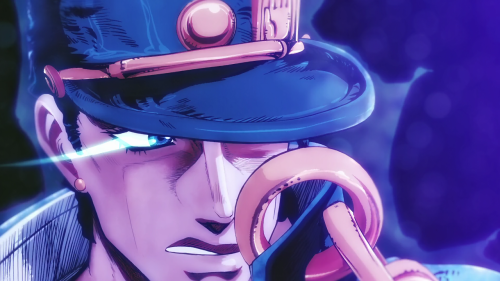 hellosomebody-somewhere:sdc1989:Jotaro & Star Platinum frame-by-frame in Stardust Crusaders OP2 