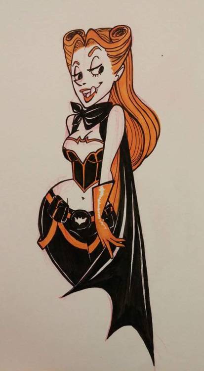 Inktober 2016 #1 My dorky take on DC Bombshell’s Halloween Batgirl.