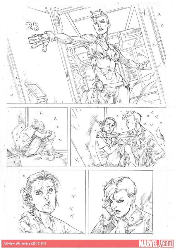 xce23:  Early pencils-only preview of All-New Wolverine #10, art by Ig Guara. Marvel