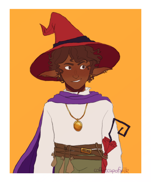 taz-ids: coffeecupofmilk: taako! [ID] A full color drawing of Taako, shown from the waist up facing 