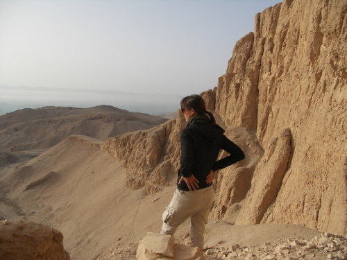 cats-of-cairo: Early winter morning on a mountain ledge above the Temple of Hatshepsut in Deir el Ba