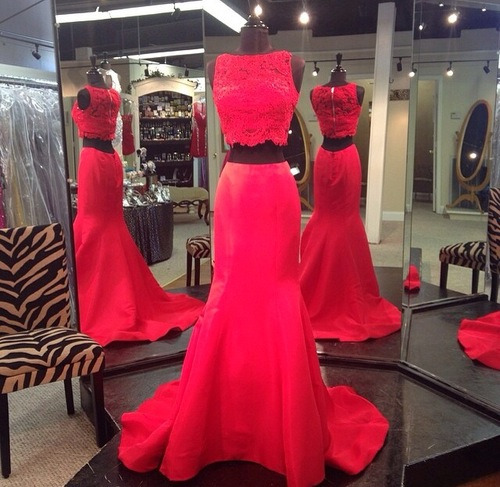 Sexy red dress evening gown