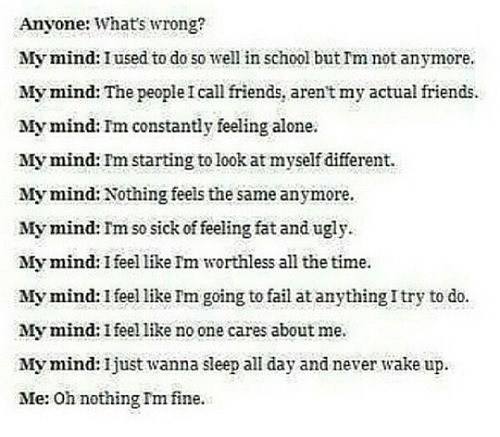 Welcome in the thoughts of a depressed girl