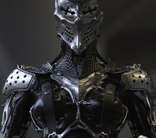 cyberclays:   A non-historical fencer  - by  Vitaly Bulgarov“Just having some fun mixing together medieval elements I designed for www.armorhead.store and sci-fi elements I did for my Ultraborg KitBash set.” 