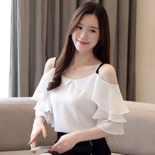 Woman blouses 2021 short sleeve shirts white chiffon blouse shirt #womenblouse  (at Australia) https://www.instagram.com/p/CXfHwN-v4gN/?utm_medium=tumblr #womenblouse