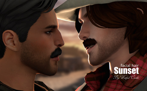 * Sunset - base game compatible male facial hair, 24  swatches, from YA to elder + Cas thumbnail Dow