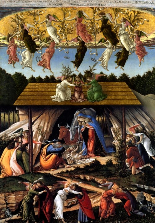 artisserved:The Mystical Nativity (c. 1500-1)Sandro BotticelliOil on canvas