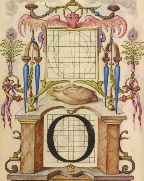 publicdomainreview:The letter “O” from Joris Hoefnagel’s Guide to the Construction of Letters (1595)