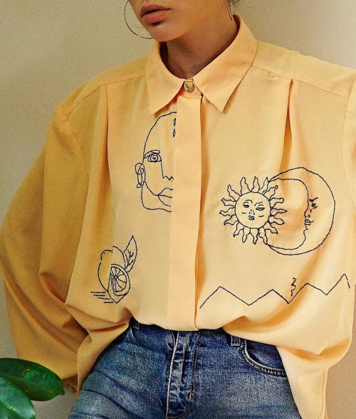sosuperawesome:Embroidered Vintage ClothingSlooow Hands on Etsy