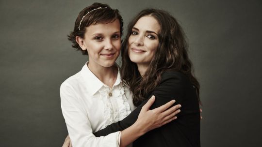 stranger-dustin:  And for the moments the boys on set, with their silly crushes, became tiresome, Brown could turn to Winona Ryder. “I would just go to her like, ‘Ugh, the boys are getting on my nerves today!’ And she’d be like, ‘Got it —