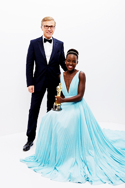 fionagoddess:   Lupita Nyong’o & Christoph Waltz | 86th Annual Academy Award - Portraits 