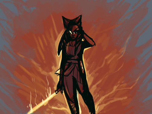 wyllora:Ahsoka doing that action-hero thing, idk