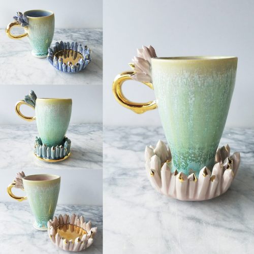 culturenlifestyle:  Exquisite Ceramic Mugs Inspired by Crystals Seattle-based artist Katie Marks has acquired a passionate admiration for all aesthete in the world with her collection of otherworldly ceramics. Marks has transformed the ordinary used and