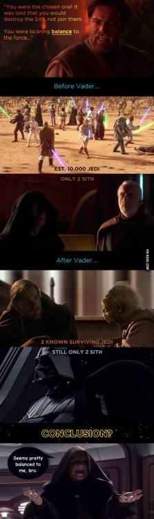 Darth Vader actually did something good for the universe.