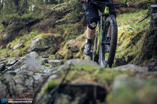 enduromtbmag: Admittedly still fairly long-travel, the Manitou Magnum forks give a sense of much mor