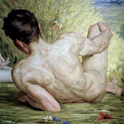 ilikeoptter: pipouch:   Auguste Lévêque (1866-1921) : “Idylle d'été”, 1918.      The foreskin is the essence of a man. A man, deprived of his foreskin, is a man, disfigured. Men, it’s time we start being honest with ourselves, genital mutilation