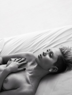 wmagazine:  In bed with Miley.  Photograph by Mert Alas and Marcus Piggott; styled by Edward Enninful; W magazine March 2014.