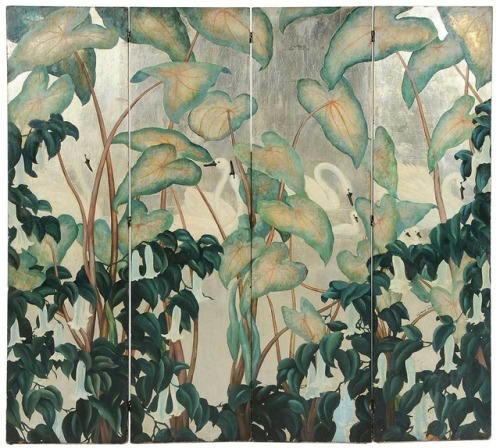 dentelledeperle: Agnes Tait Swans and Trumpet Flowers