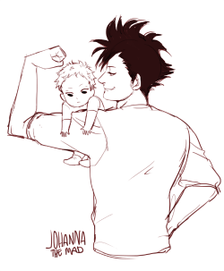 johannathemad:  dad Kuroo with baby Tsukki 