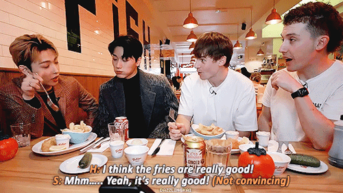 Hongjoong & Santrying Classic British Food For The First Time (yt; @jolly)