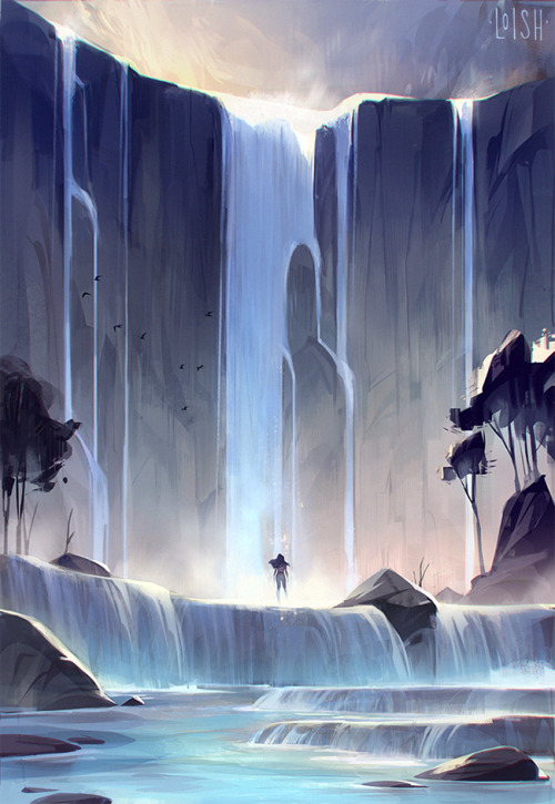 loish:Chasing waterfalls ~ my latest painting!