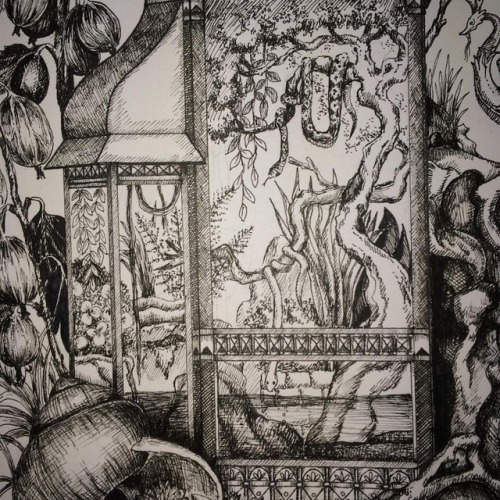 #detail of my last drawing.#snakehouse #details #art #drawing #illustration #terrarium #stilllife 