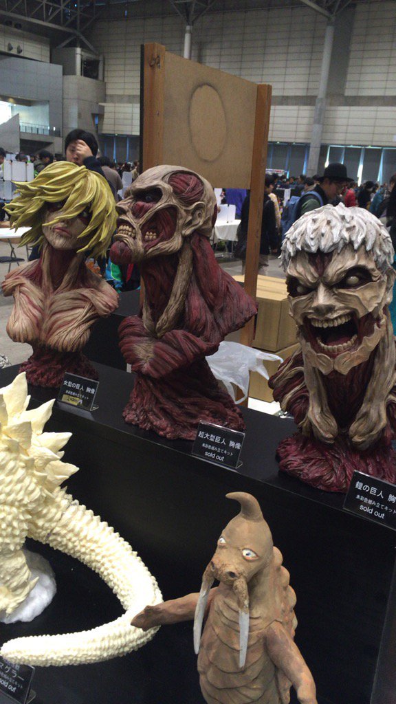 Painted garage kit busts by Resuscitation Workshop 3ON of the Female Titan, Colossal