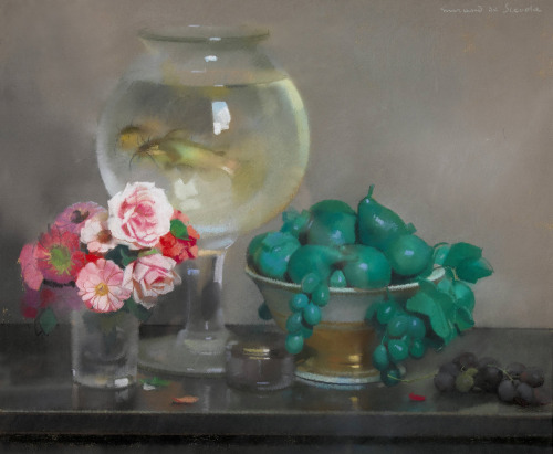 Lucien Victor Guirand de Scévola - Nature morte aux fruits, roses et poissons