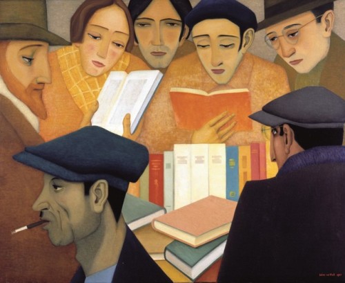 Bookstall - Johan van Hell, 1937Dutch,1889-1952Oil on canvas